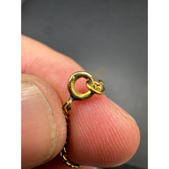 Vintage 1/20 12k GF chain With Etched Cross Pendant Chain Link Necklace 18" - Picture 7 of 12